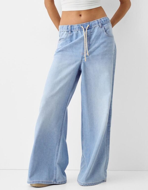 HM Elastic Waist Wide-Leg Jeans - Image 2