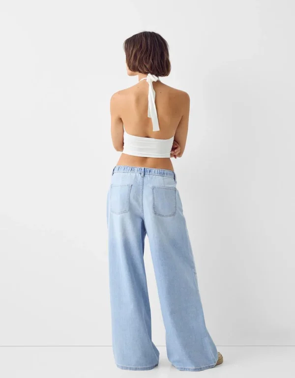 HM Elastic Waist Wide-Leg Jeans - Image 3