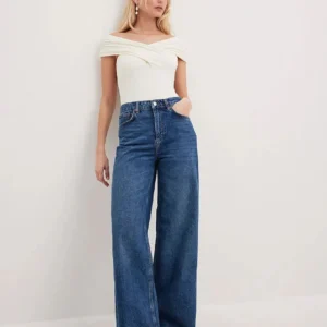 HM Dark-Blue Wide Leg Jeans (Without Blasting and Whisker)
