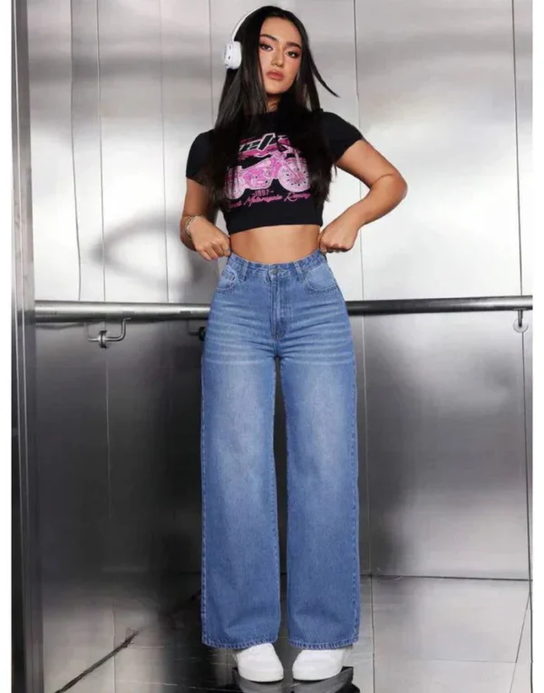 HM MID-Blue Wide Leg Jeans