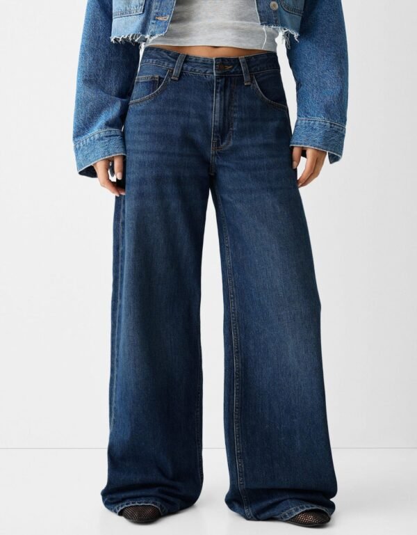 HM Dark Blue Wide Leg Jeans (Without Blasting and Whisker) - Image 3