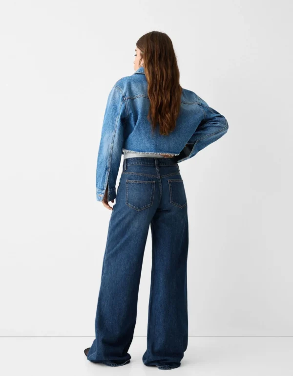 HM Dark Blue Wide Leg Jeans (Without Blasting and Whisker) - Image 2