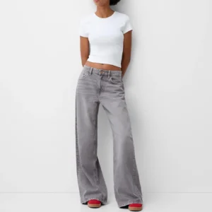 HM Dark Grey Wide-Leg Jeans