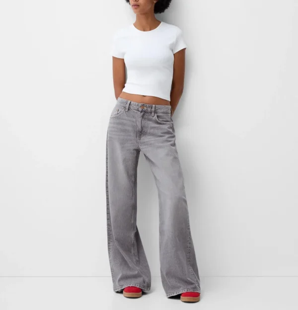 HM Dark Grey Wide-Leg Jeans