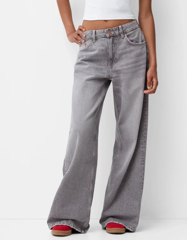 HM Dark Grey Wide-Leg Jeans - Image 3