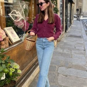 HM Light-Blue High-Waisted Loose Jeans