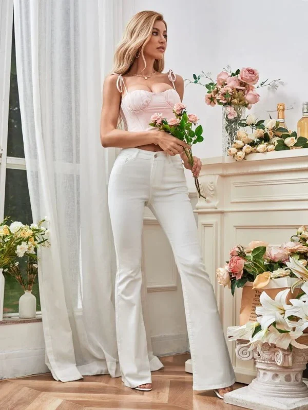 HM White Flare Jeans - Image 4