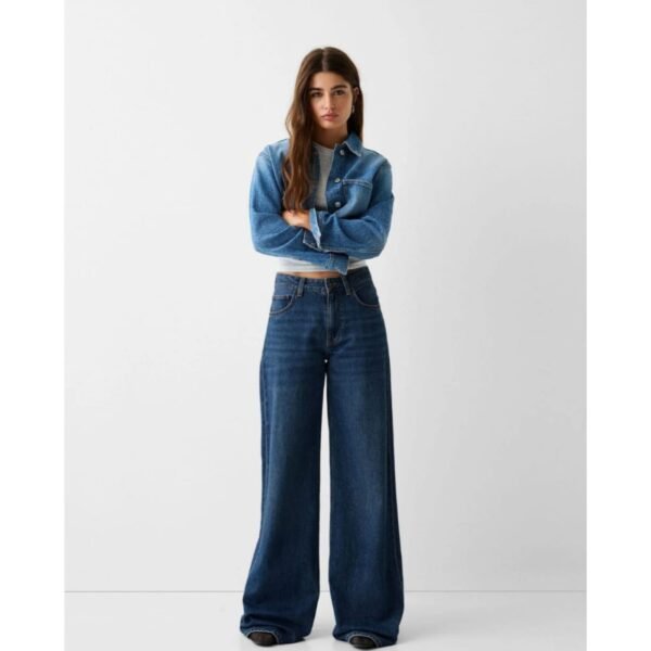 HM Dark Blue Wide Leg Jeans (Without Blasting and Whisker)