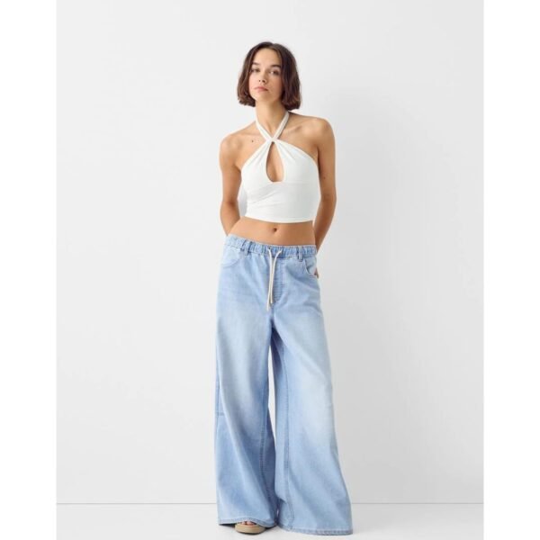 HM Elastic Waist Wide-Leg Jeans