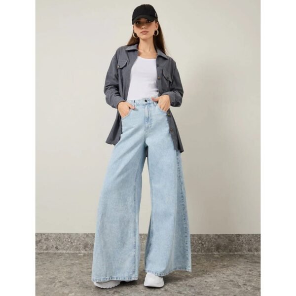 HM Light Blue Wide-Leg Jeans