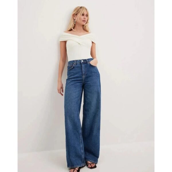 HM Dark-Blue Wide Leg Jeans (Without Blasting and Whisker)