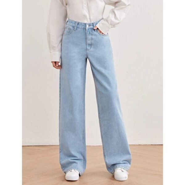 HM Light Blue Wide-Leg Jeans.