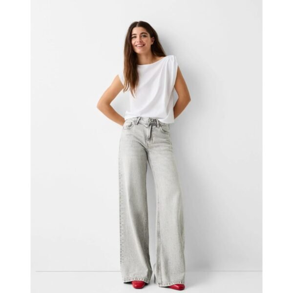 HM Light Grey Wide-Leg Jeans