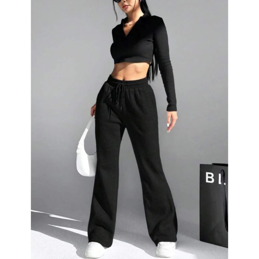HM Pure Black Flare Trouser
