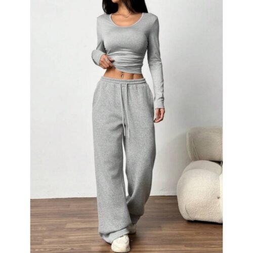 HM Grey Wide-Leg Trouser