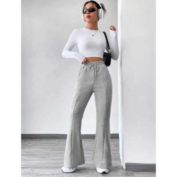 HM Grey Front-Seam Flare Trouser