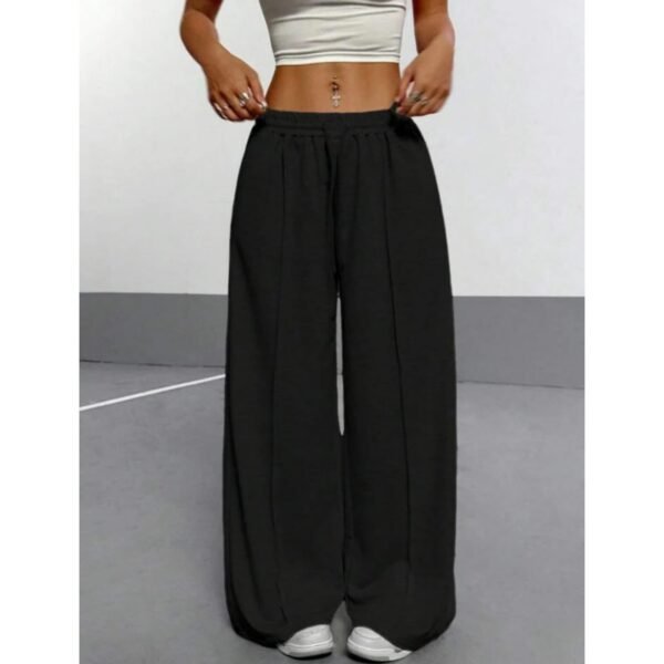 HM Pure Black Front-Seam Wide-Leg Trouser