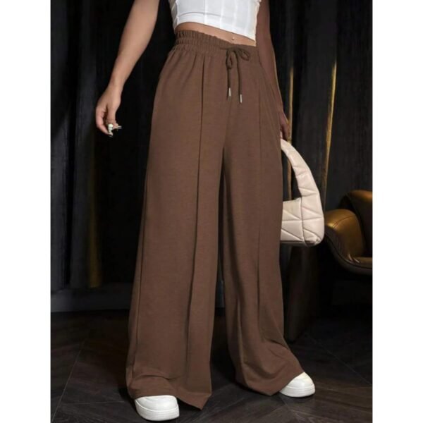 HM Brown Front-Seam Wide-Leg Trouser