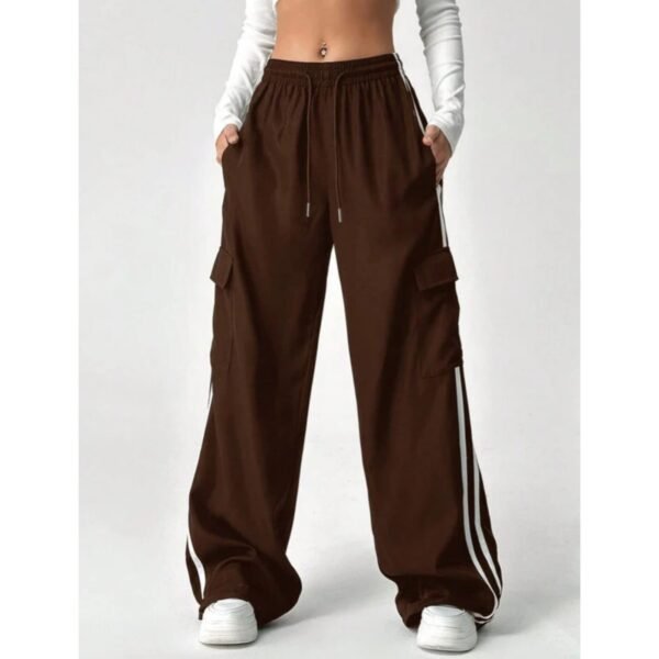 HM Brown Side Stripe Cargo Wide-Leg Trouser