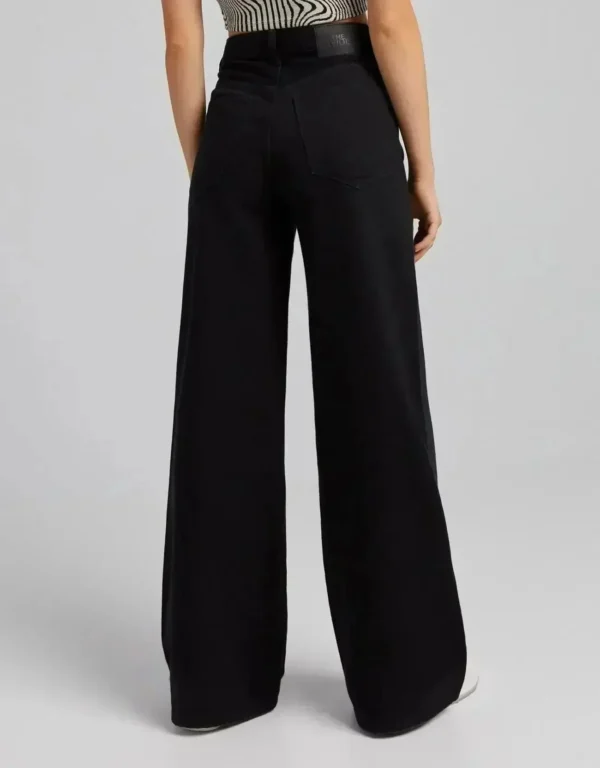 HM Faded Black High-Waist Wide-Leg Jeans - Image 4