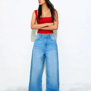 HM MID-Blue Wide Leg Jeans
