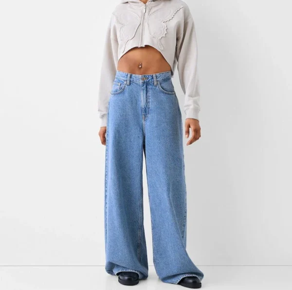 HM MID-Blue Wide Leg Jeans - Image 2