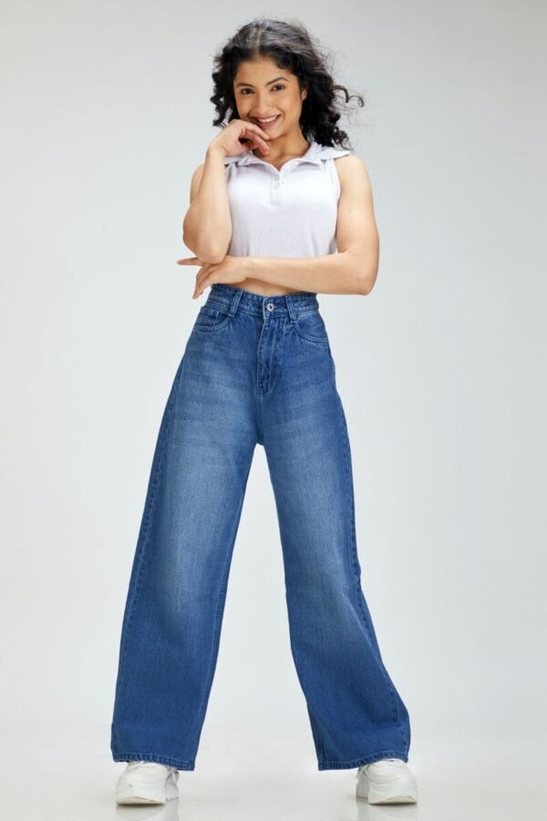 HM MID-Blue Wide Leg Jeans - Image 2