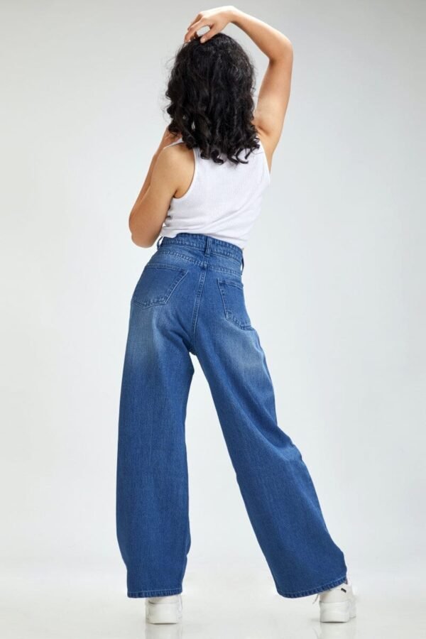 HM MID-Blue Wide Leg Jeans - Image 3