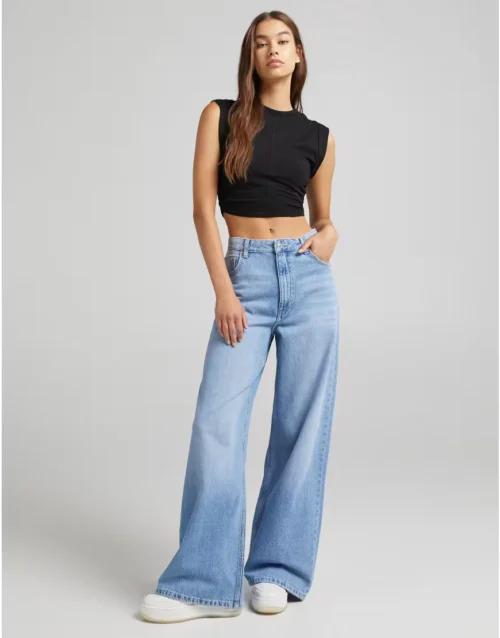 HM MID-Blue Wide Leg Jeans