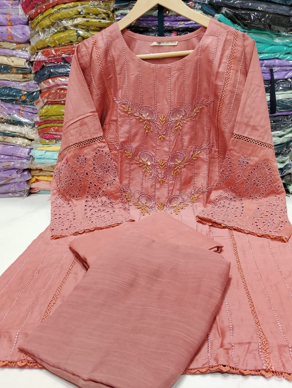 Doria Cotton 3PC Stitched Suit - Image 3