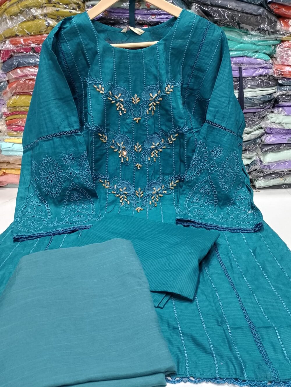 Doria Cotton 3PC Stitched Suit