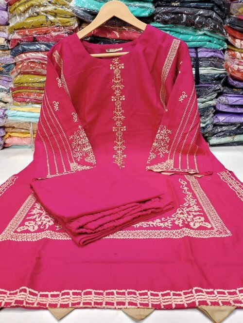 Khaddar 2PC Hand Work Cross Stitch Suit