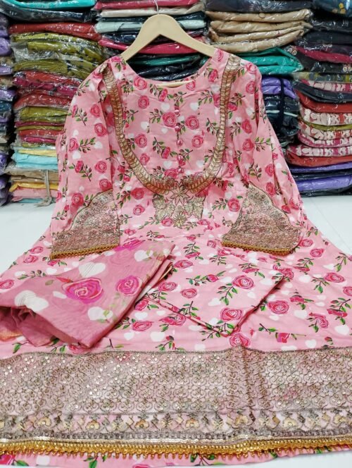 Embroidery Lawn 3PC Frock Style Suit